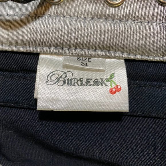 Burleska Silver Swirl Silk Taffeta Overbust Corset- Size 24in - Picture 7 of 12